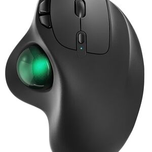 (001(Nulea M501 Wireless Trackball Mouse, Rechargeable Ergonomic